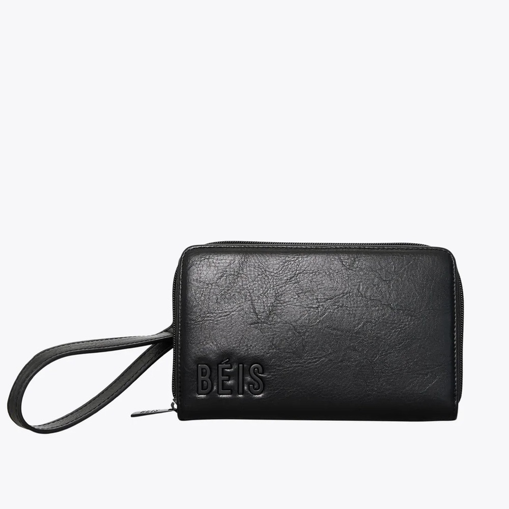 BEIS Black Travel Wallet- like new!